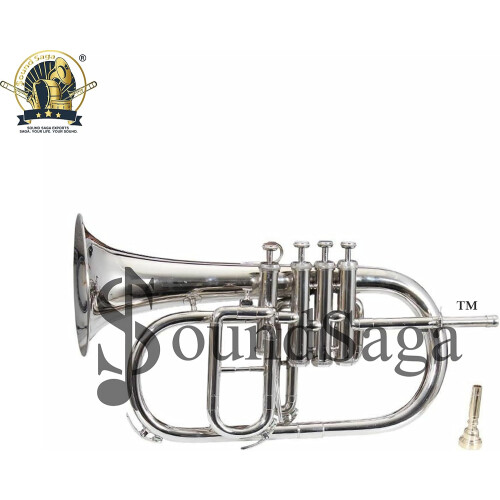 Flugelhorn de 4 válvulas em Sib, com boquilha e estojo, Prata 1
