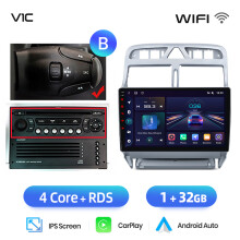 Junsun autoradio, 2 DIN multimediasysteem, draadloos CarPlay en Android Auto, 1GB RAM en 32GB opslag, voor Peugeot 307