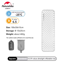 Naturehike Aufblasbare Isomatte, Ultraleicht, R-Wert 5,8, Wasserdicht, 186x58cm