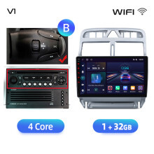 Junsun autoradio, 2 DIN multimediasysteem met draadloze CarPlay en Android Auto, 1GB RAM 32GB opslag voor Peugeot 307