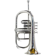 Flugelhorn de 4 válvulas em Sib, com boquilha e estojo, Prata
