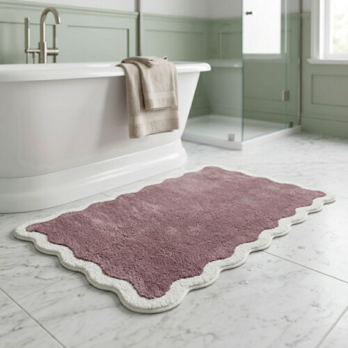 Homescapes Luxury Scalloped Bath Mat - 50 x 80 cm 2