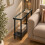 (Black) 20cm Narrow 2 Tier Glass Side Table Storage Shelf 6
