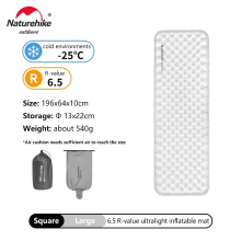 Naturehike Aufblasbare Isomatte, Ultraleicht, R-Wert 5,8, Wasserdicht, 196x64cm