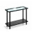 (Black) 20cm Narrow 2 Tier Glass Side Table Storage Shelf 7