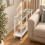 (White) 20cm Narrow 2 Tier Glass Side Table Storage Shelf 6