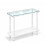 (White) 20cm Narrow 2 Tier Glass Side Table Storage Shelf 7