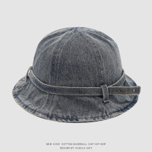 (Style B)Blue Deniids Fisherman Cap Sun Blocking Breathable Fabric Wind Resistant Design