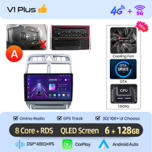 Junsun autoradio, V1 Plus (6GB 128GB)A, draadloos CarPlay en Android Auto, 2 DIN multimediasysteem voor Peugeot 307