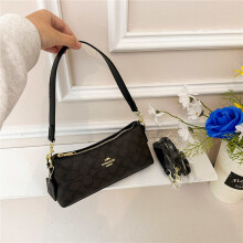 (Dark brown presbyopia) Retro old flower baguette armpit bag shoulder crescent bag