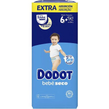 Dodot Bebé Seco Extra, conjunto de 48 fraldas, tamanho 6