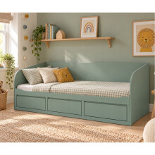 Jasmine Day Bed with Pull-Out Storage Drawers in Sage Green