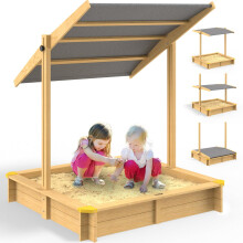 SPIELWERK estufa infantil, 120x120x120 cm, madeira de abeto natural, teto ajustável para jardim