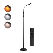 Multifunctionele dimbare vloerlamp, 360 graden draaibaar, 12W LED met geheugenfunctie en nachtlampje