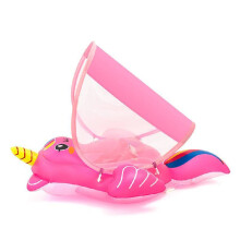 (Rose Red XL)Unicorn Child Swim Ring With Sun Protection For Toddlers Ecofriendly Pvc Activity Water