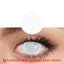 UYAAI lentes de contacto de color blanco, lote de 2, material HEMA, para cosplay y Halloween