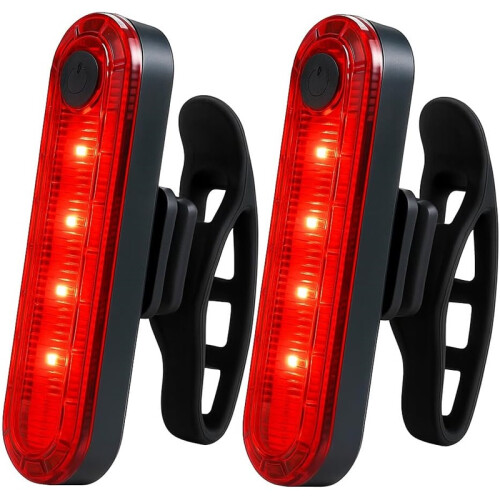 2pcs USB Rechargeable Bike Tail Light LED Waterproof Bicycle Rear Light