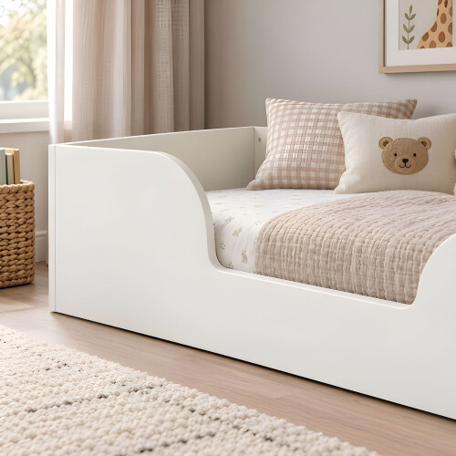 Noa and Nani Lily Shorty Kids Floor Bed in White 2