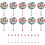 Conjunto de 10 baquetas de percussão em forma de pirulito, 200 mm, plástico multicolor 1