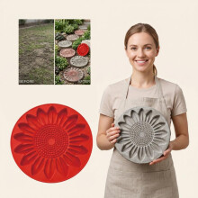 Sunflower Garden Stepping Stone Mold - Fun Realistic DIY Cement Casting Kit for Outdoor Yard Decor, Durable & Easy to Use