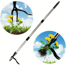 (Four section set ( 1.47m )) Standing Weed Puller Manual Removal Tool with Root Removal, Detachable Garden Weeder for Lawns and Yard