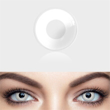 UYAAI lentes de contacto de color blanco, lote de 2 con estuche, para cosplay y Halloween