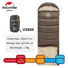 Naturehike saco de dormir ultraligero, impermeable, gris, modelo U350S-Right, para acampar