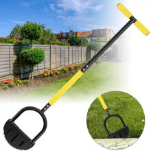 Manual Lawn Edger Tool with Serrated Blade & Detachable Handle, Garden Step Edging Shear for Grass Borders, Sidewalk & Yard Trimming