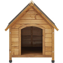Doggy, caseta para cães, madeira de abeto, bege, 77x82x88 cm, resistente às intempéries