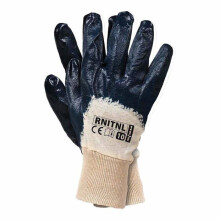 Baustellenhandschuh Reis - RNitNL - 12er Pack Schutzhandschuhe Beige/Navy Blau Größe 10