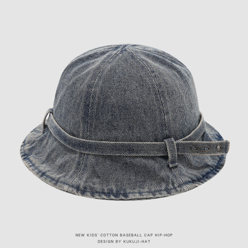 (Style B)Blue Deniids Fisherman Cap Sun Blocking Breathable Fabric Wind Design Resistant
