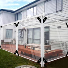 PVC-Abdeckung, transparent, wasserdicht, mit Metallösen, für Gartenmöbel und Gewächshäuser, 3Mx3M