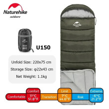 Naturehike saco de dormir ultraligero, impermeable, verde, para acampar y senderismo