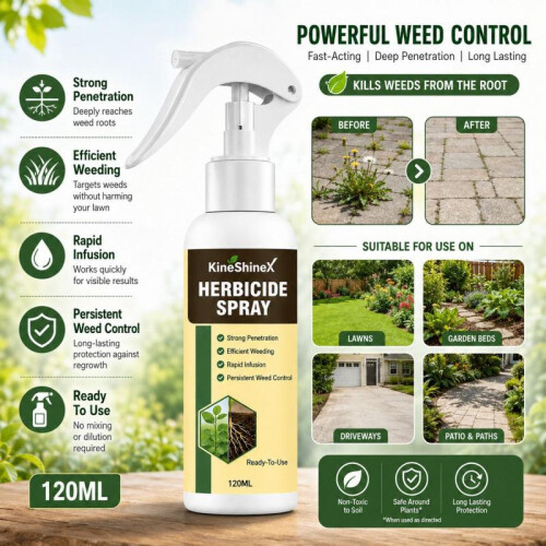Herbicide Spray - Efficient Weed Killer for Lawns, Gardens, Patios & Pathways, Root Destroyer