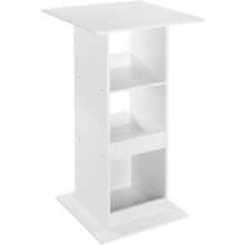 WOLTU mesa de bar quadrada, 3 estantes de arrumação, branco, 60x60x109cm, para cozinha e sala de estar