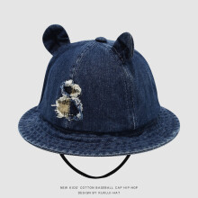 (Style I)Blue Deniids Fisherman Cap Sun Blocking Breathable Fabric Wind Design Resistant
