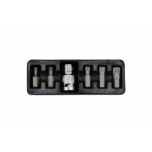 Schraubendreher-Bit - AWTOOLS - AW35114BL - Riffel - 6 Teile M5-M12 - Adapter enthalten