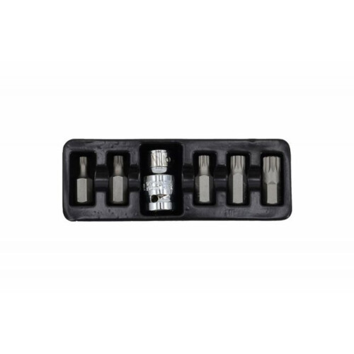 Schroevendraaierbit - AWTOOLS - AW35114BL - Geribbeld - 6 stuks M5-M12 - Inclusief adapter