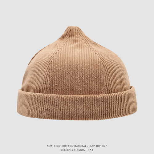 (Khaki)Unisex Children Hat With Pattern And Windproof Design For Fall Winter Season