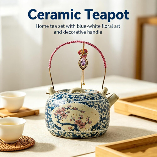 Porcelain Teapot 215ML, Small Kungfu Tea Pot, Spherical Filter 1