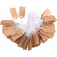 300 Sheets Label Tags Price Tags Blank Writable Price Tags Display Tags Th Elastic Hang Rope, Kraft