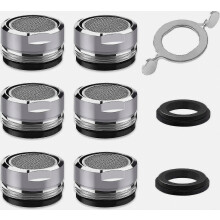 6pcs M24 Faucet Aerator Include 8 Gaskets 1 Chrome Wrench
