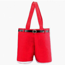 6pcs Santa Pants Xmas Easter Candy Treats Bags Holders Handle Santa Pants Style Lovely Treat Bags For Easter Decorations Home Decorations An