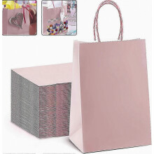 10 Pieces Heily Kraft Paper Bags, Paper Bags Handles, , Natural Paper Gift