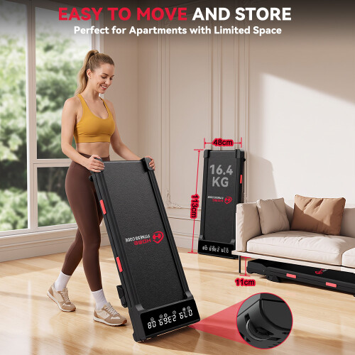 Black Q2-2 Walking Pad Treadmill 3.0HP 10km/h APP Control 1