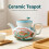 Hand-Painted Flowers Ceramic Teapot with Spherical Filter 2