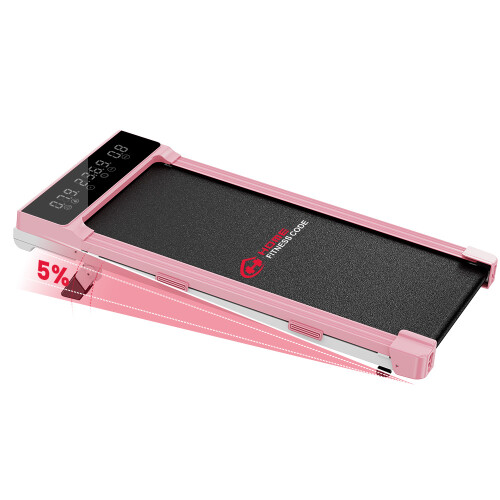Pink Q2-2 Walking Pad Treadmill 3.0HP 10km/h APP Control