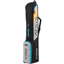 GRAYS G100 Stickbag, bolsa de golfe preta, prateada e azul, tecido impermeável, 100 x 16 x 18 cm