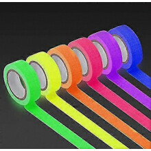Uv Blacklight Reactive 6pack 6 Colors 0.15x5m Per Color, Fluorescent Gaffer Tape,bright For Glow Party