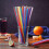 100 Pcs Colorful Plastic Long Disposable Drinking Straws 4